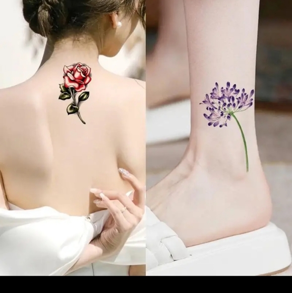 7 Pzs Temporary Tattoos Floral Pattern. Lasting 3-6 days - Picture 2 of 15